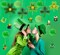 St. Patrick’s Party Supplies: 24-Piece Shamrock Hanging Decorations Set – Paper Fans, Pom Poms, Honeycombs & Lucky Banner for Ceiling & Party Decor
